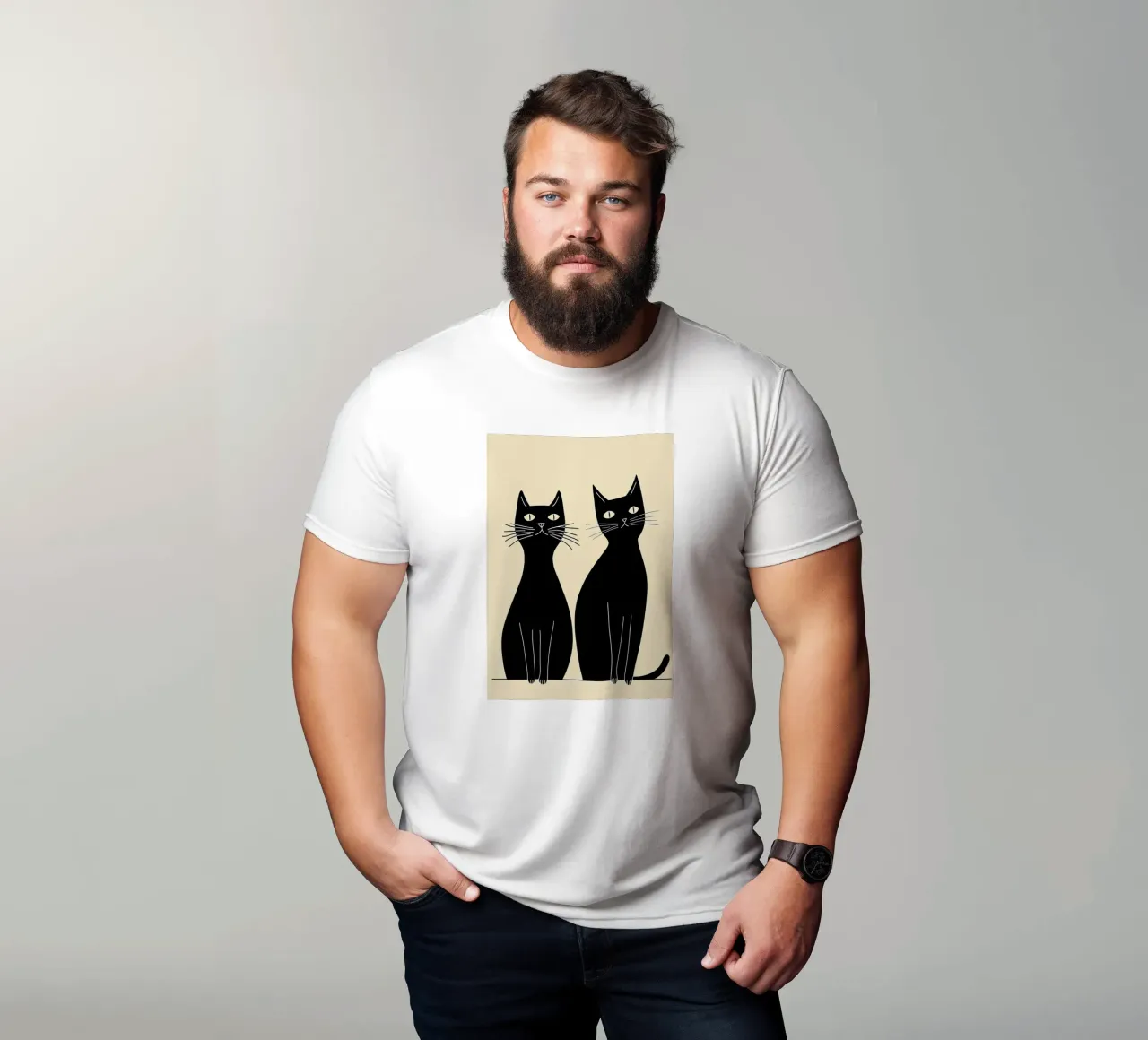 Due gatti neri t-shirt da Arjun