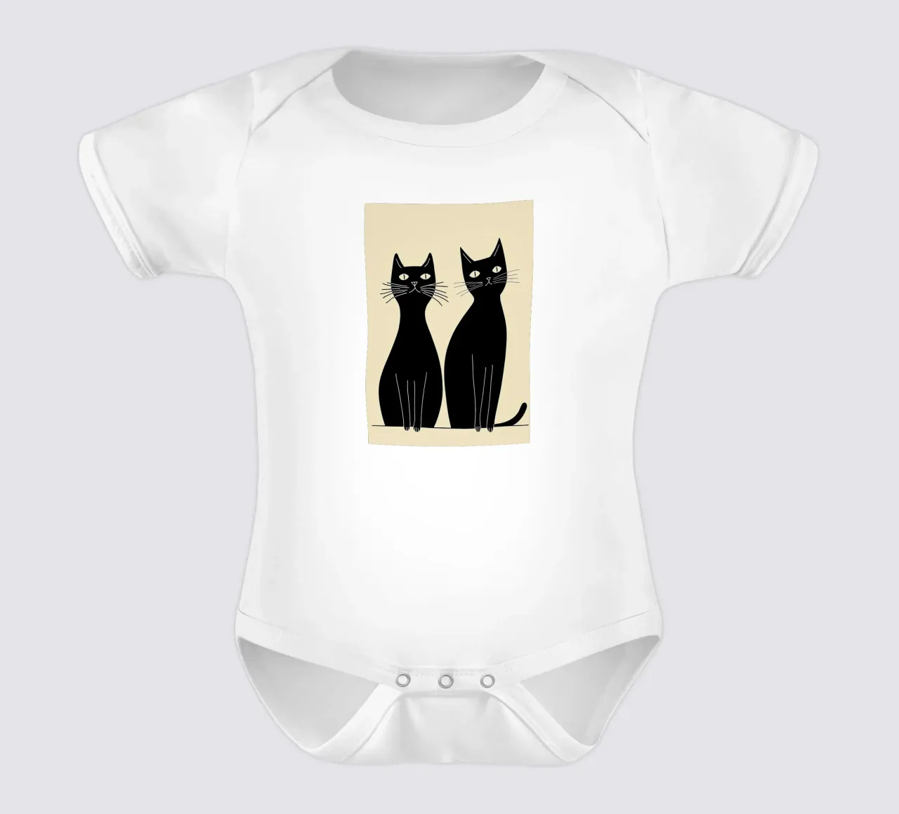 Due gatti neri body neonato maniche corte da Arjun