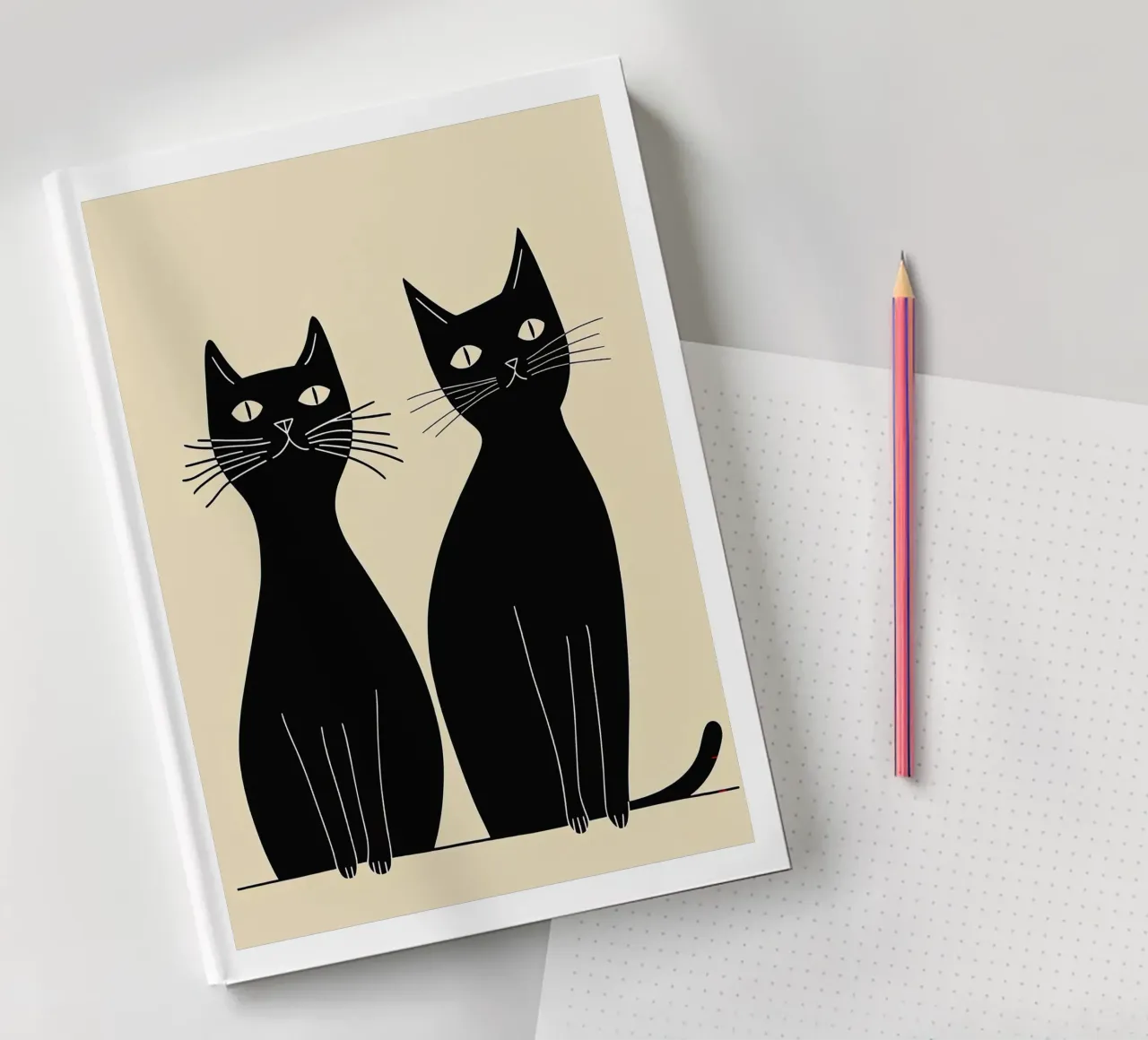 Deux chats noirs carnet de notes de Arjun