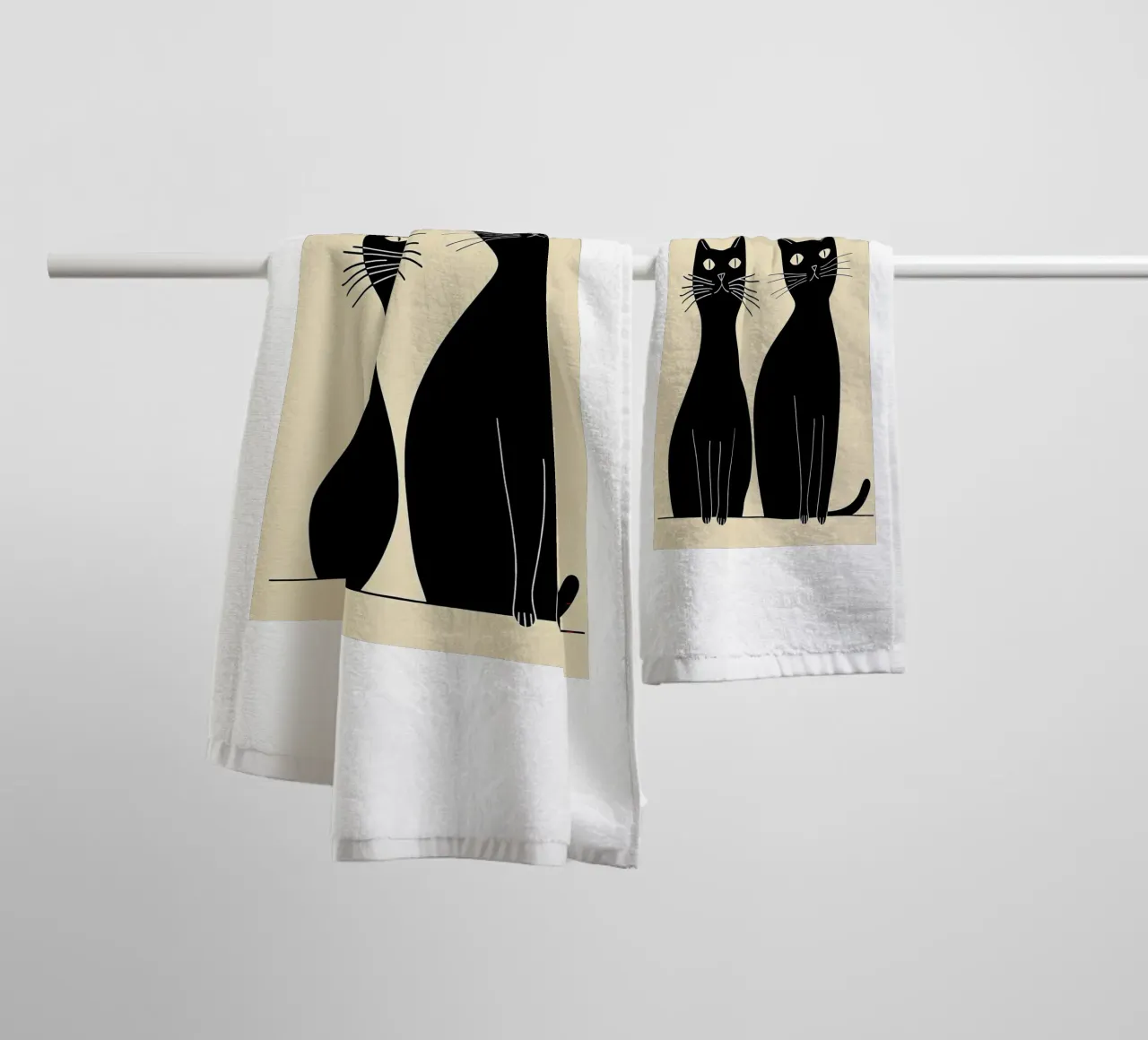 Due gatti neri asciugamano da bagno da Arjun
