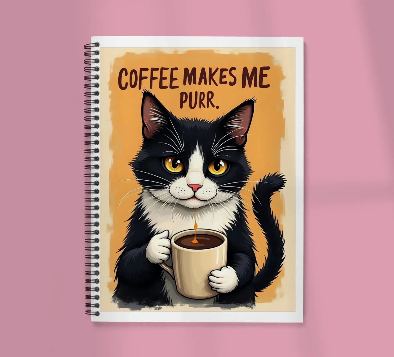 Kaffee bringt mich zum Schnurren. Ringbuch von Arjun