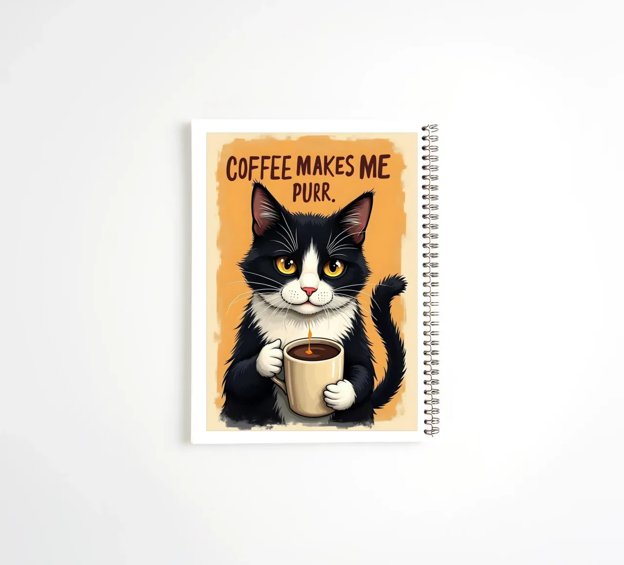 Kaffee bringt mich zum Schnurren. Ringbuch von Arjun