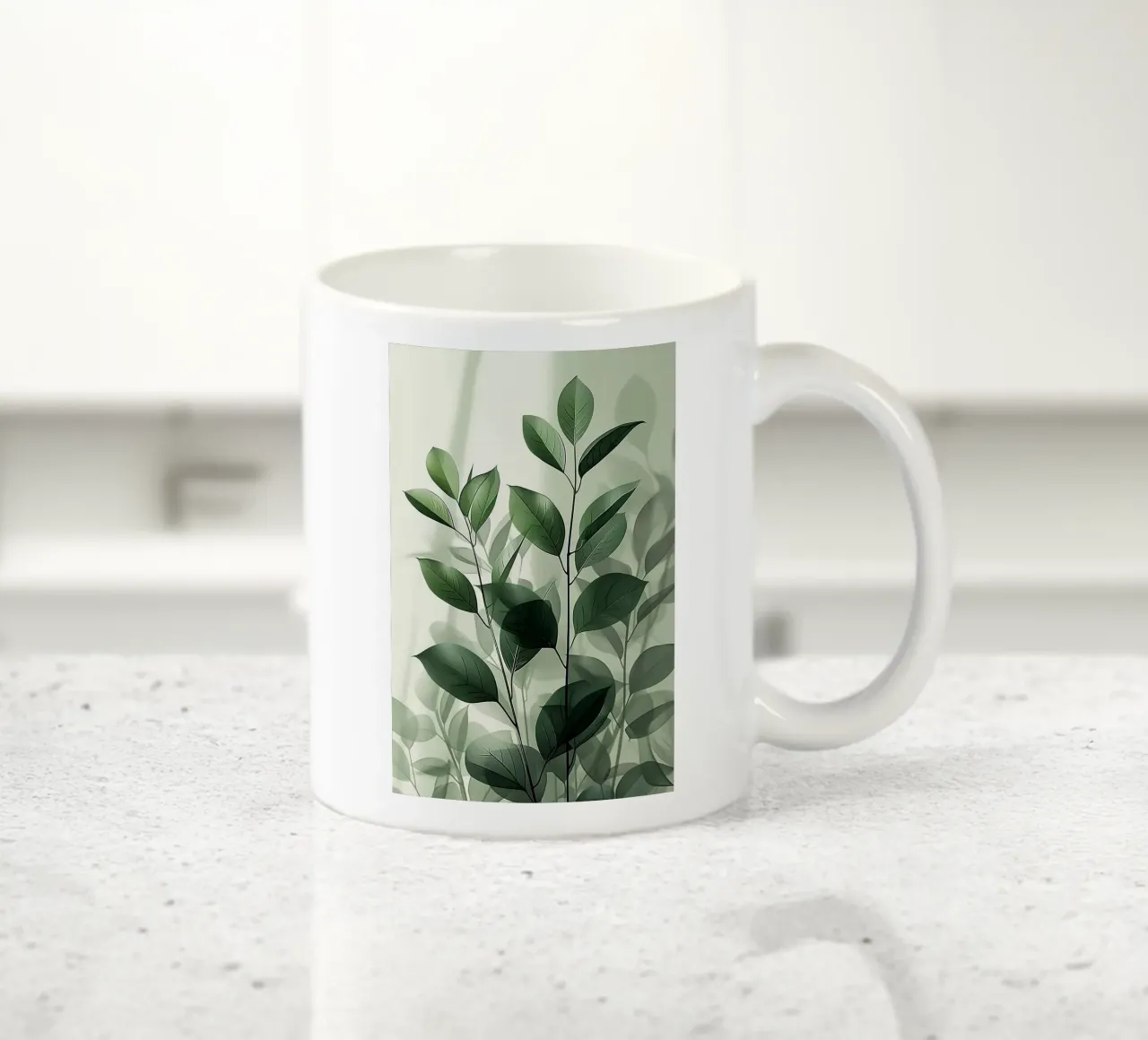 Foglie verdi tazza in ceramica da Daron