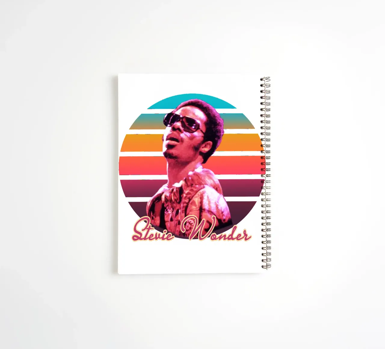 Stevie Wonder vintage style spiral notebook by Lembayung art