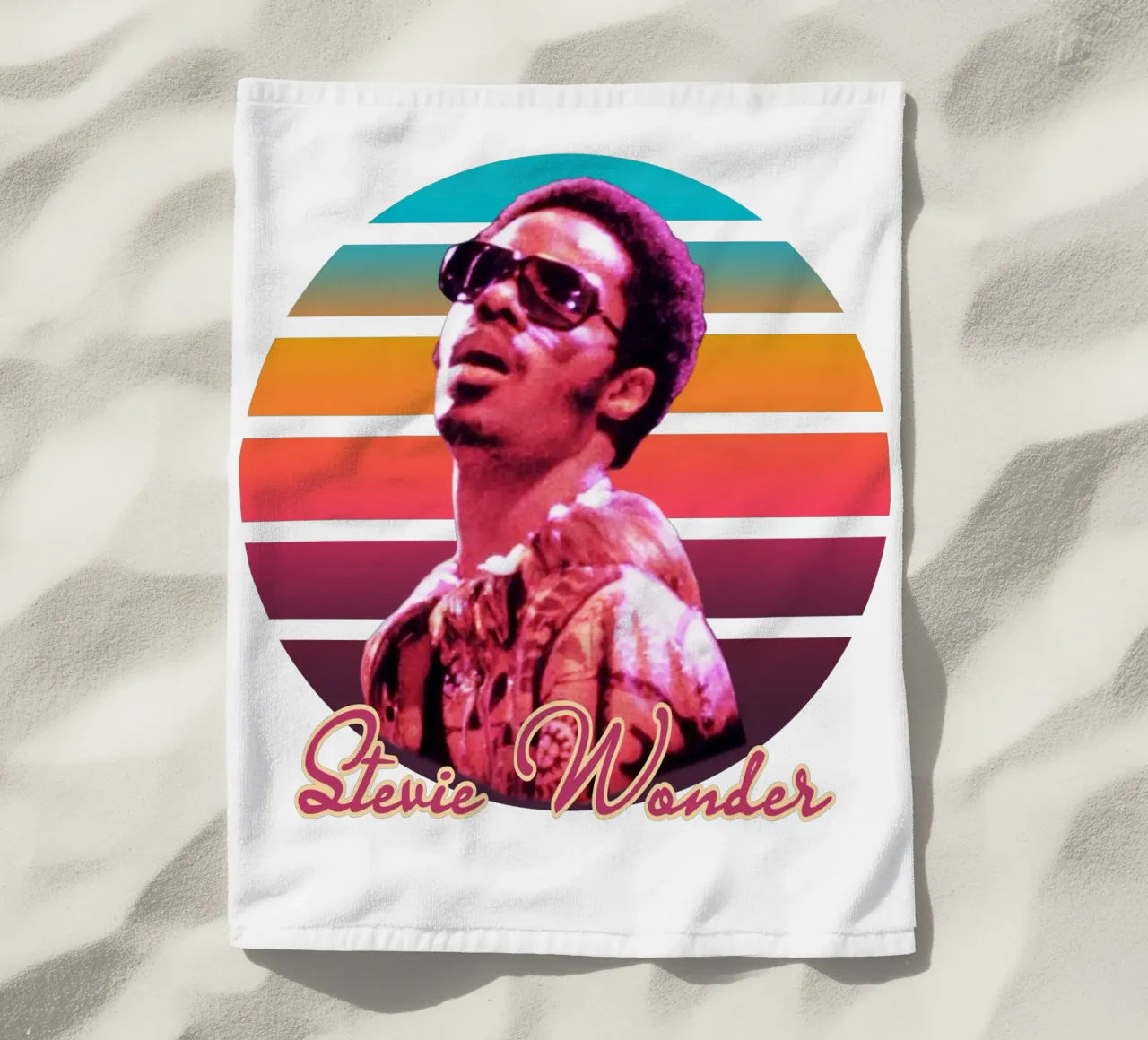 Stevie Wonder vintage style telo mare da Lembayung art