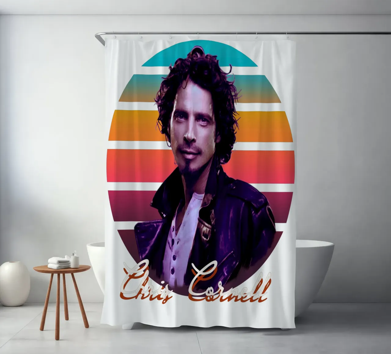 Chris Cornell vintage style tenda da doccia da Lembayung art