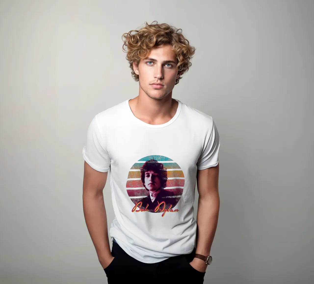 Bob Dylan vintage style t-shirt da Lembayung art