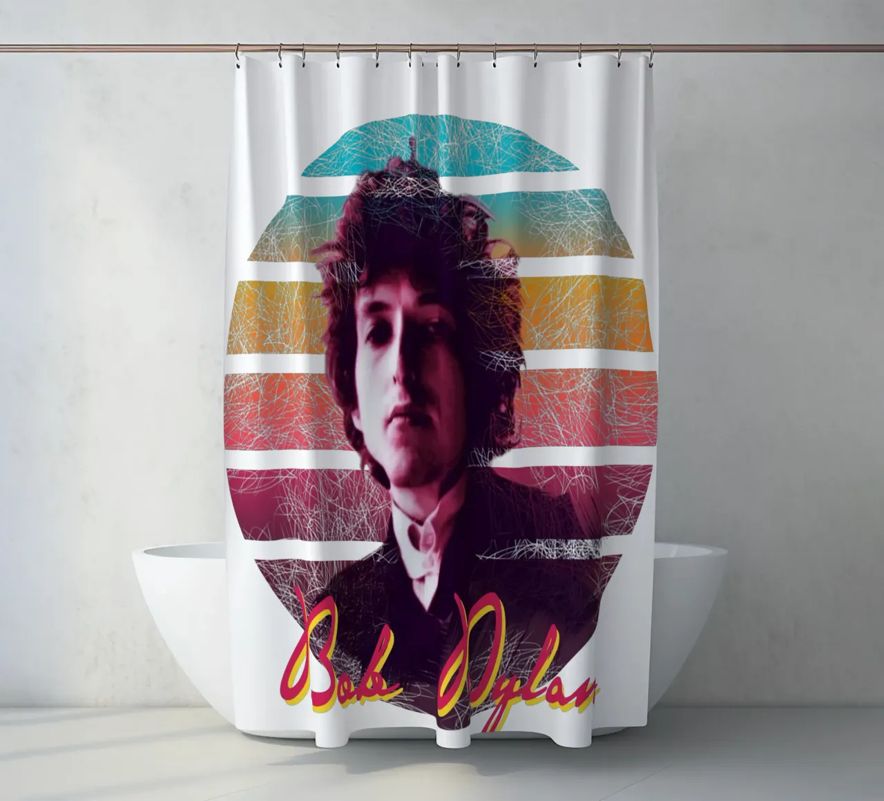 Bob Dylan vintage style tenda da doccia da Lembayung art