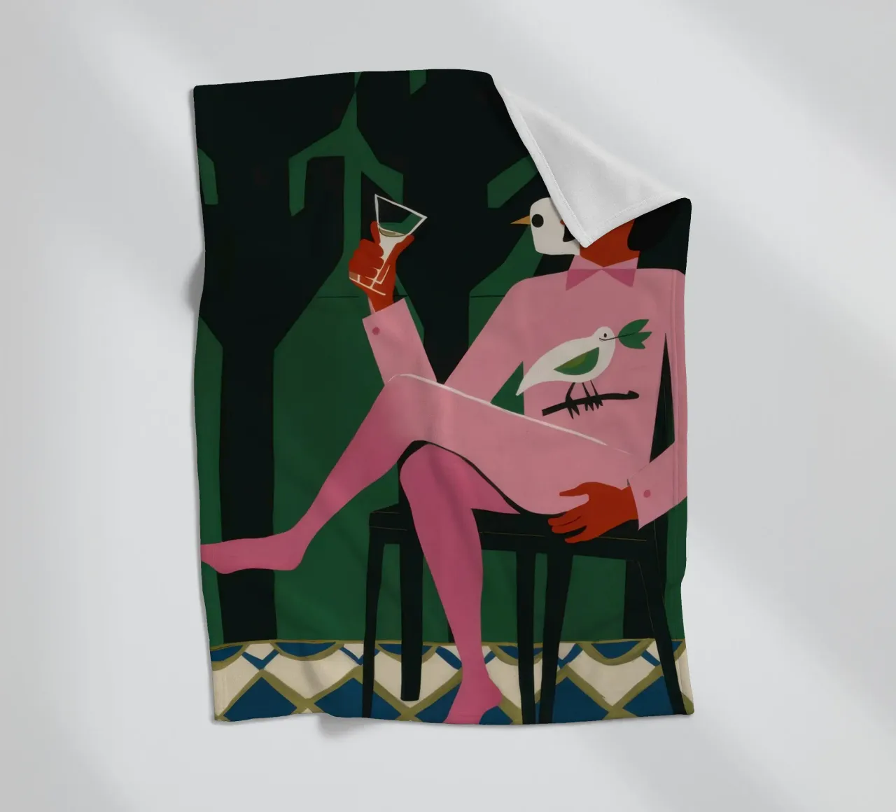 Uomo con vino rosa coperta in pile da Flock Reverie