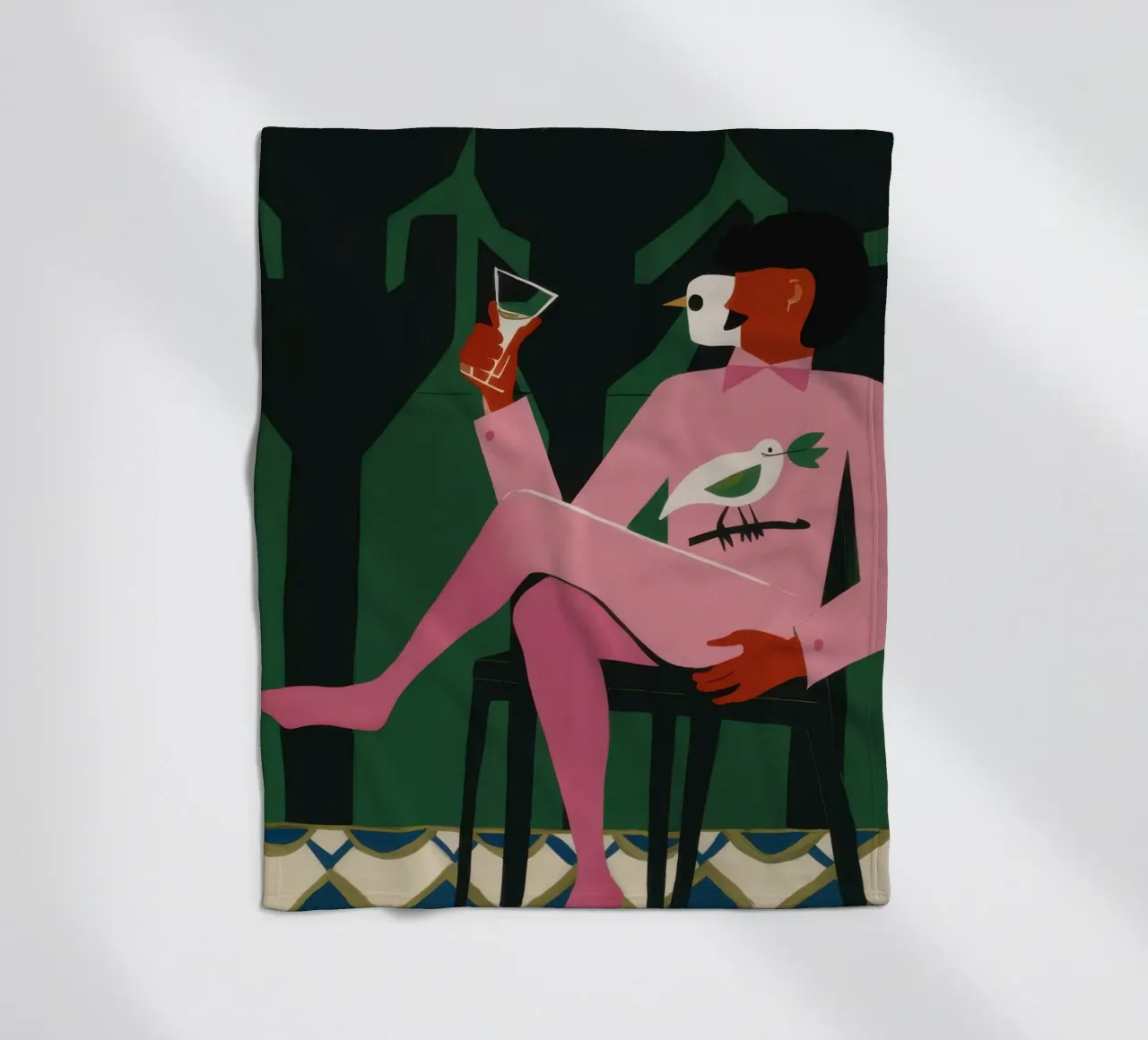 Uomo con vino rosa coperta in pile da Flock Reverie