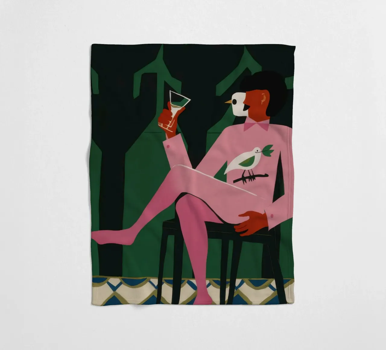 Uomo con vino rosa coperta in pile da Flock Reverie