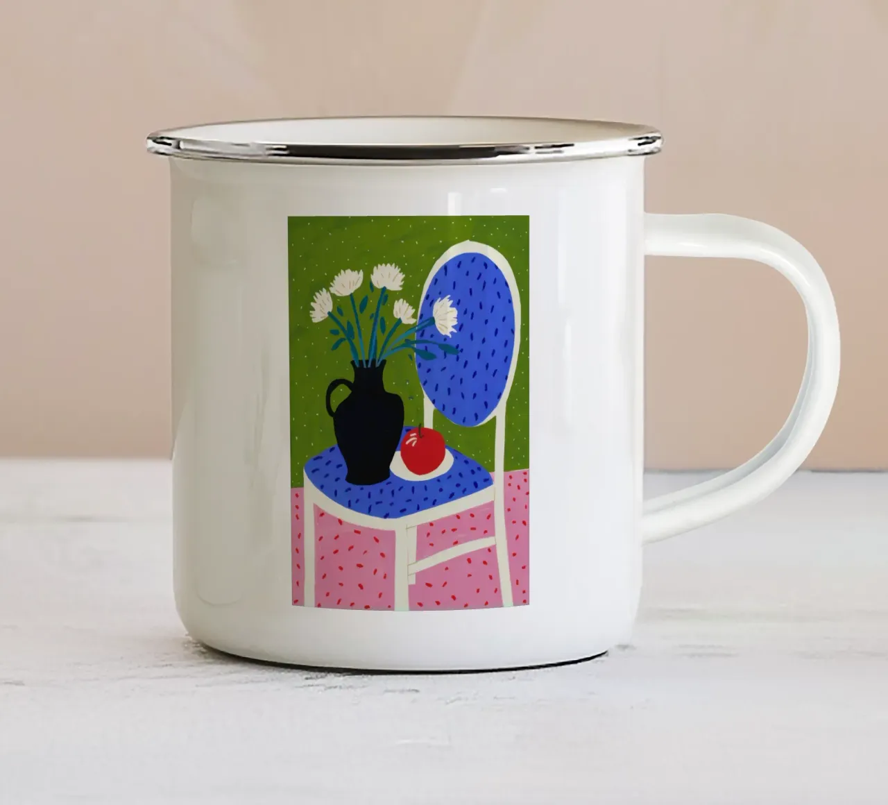 Composizione della sedia Cerulean tazza in smalto da Giant Foxs