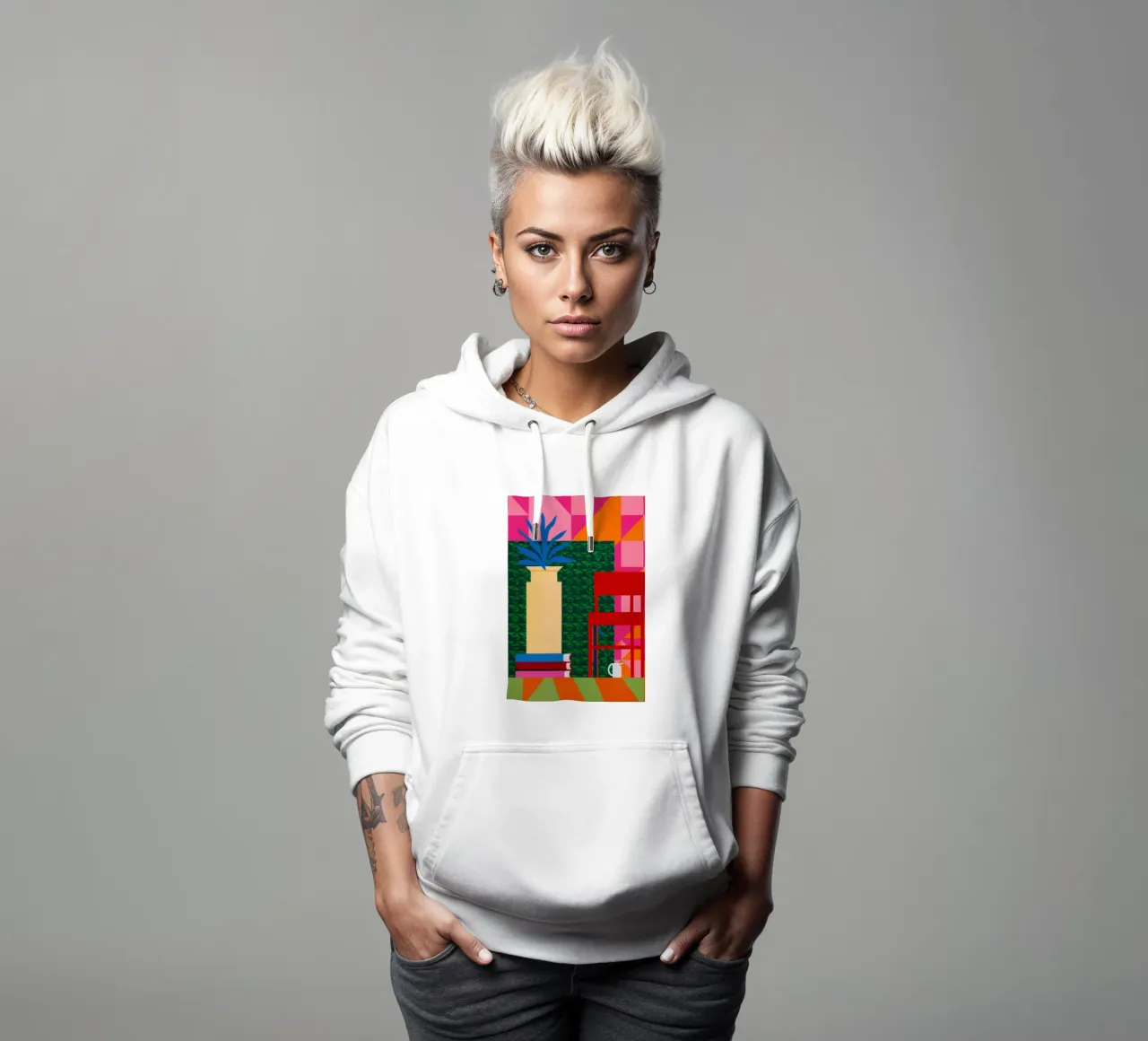 Interni a blocchi di colore felpa con cappuccio da Flock Reverie
