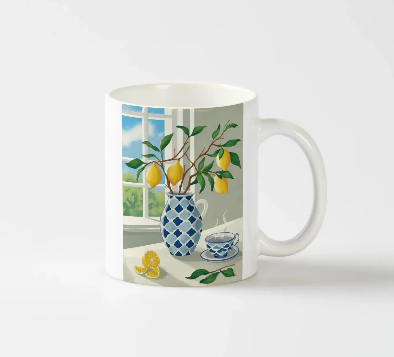 Tè al limone a scacchiera tazza in ceramica da Giant Foxs