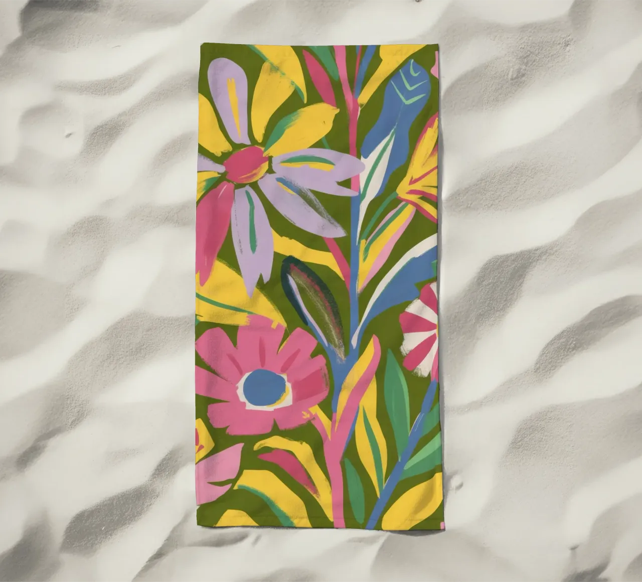 Eeuwigdurende zomertuin strandhanddoek van Ink Pulse