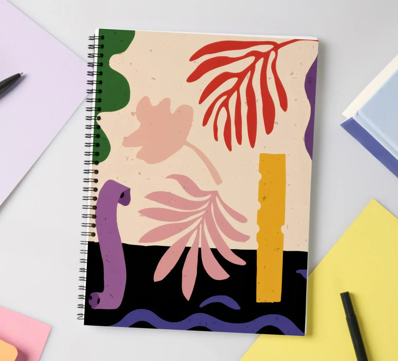 Organic Shapes in Motion spiral notebook by Mythy Brush
