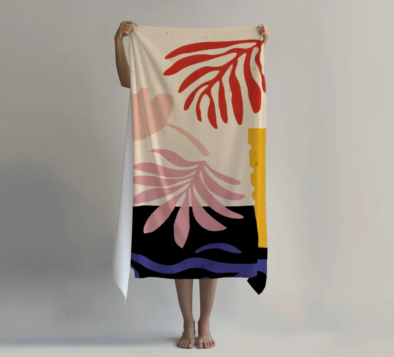 Organic Shapes in Motion beach towel by Mythy Brush