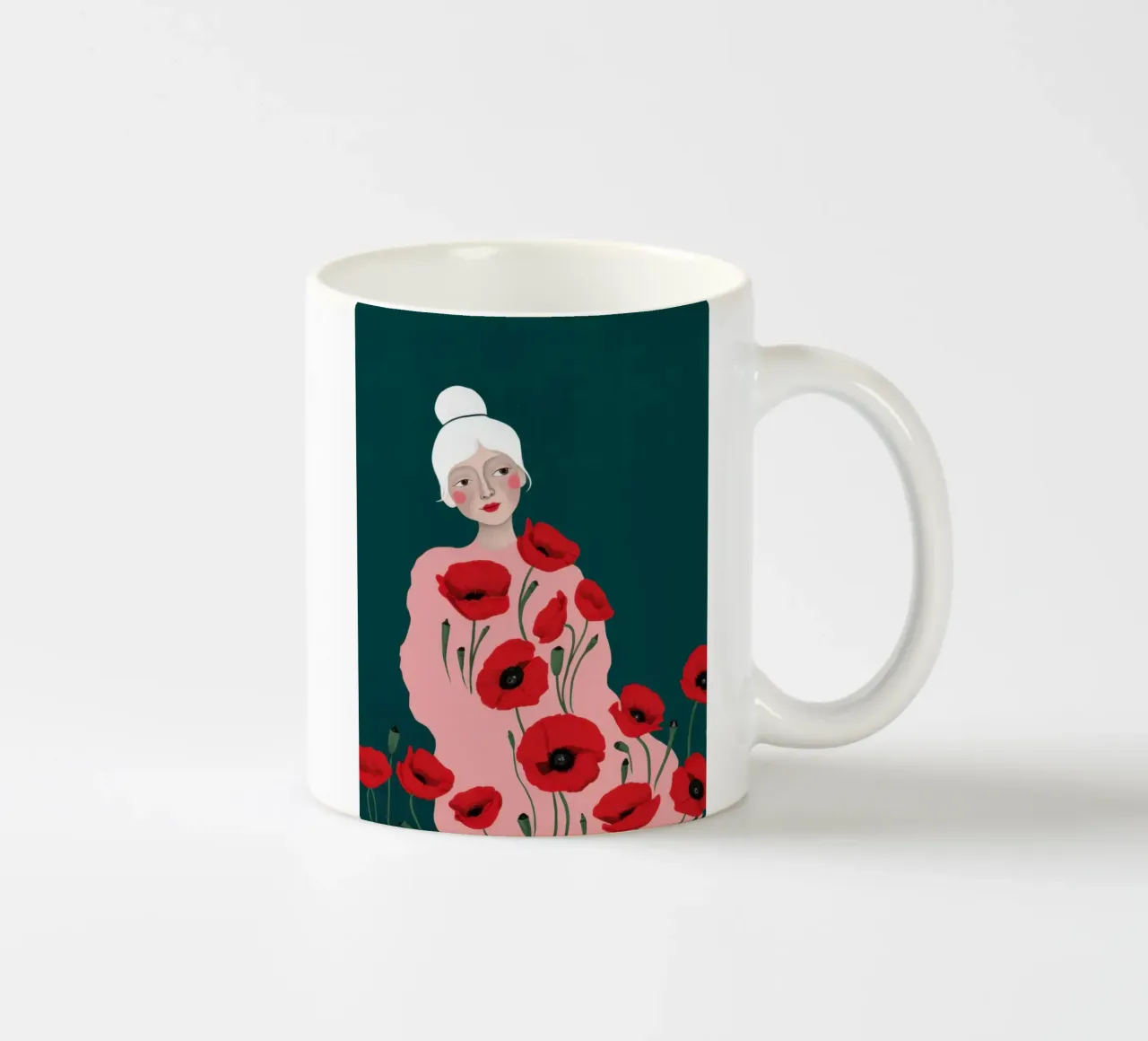 Ritratto del papavero scarlatto tazza in ceramica da Giant Foxs
