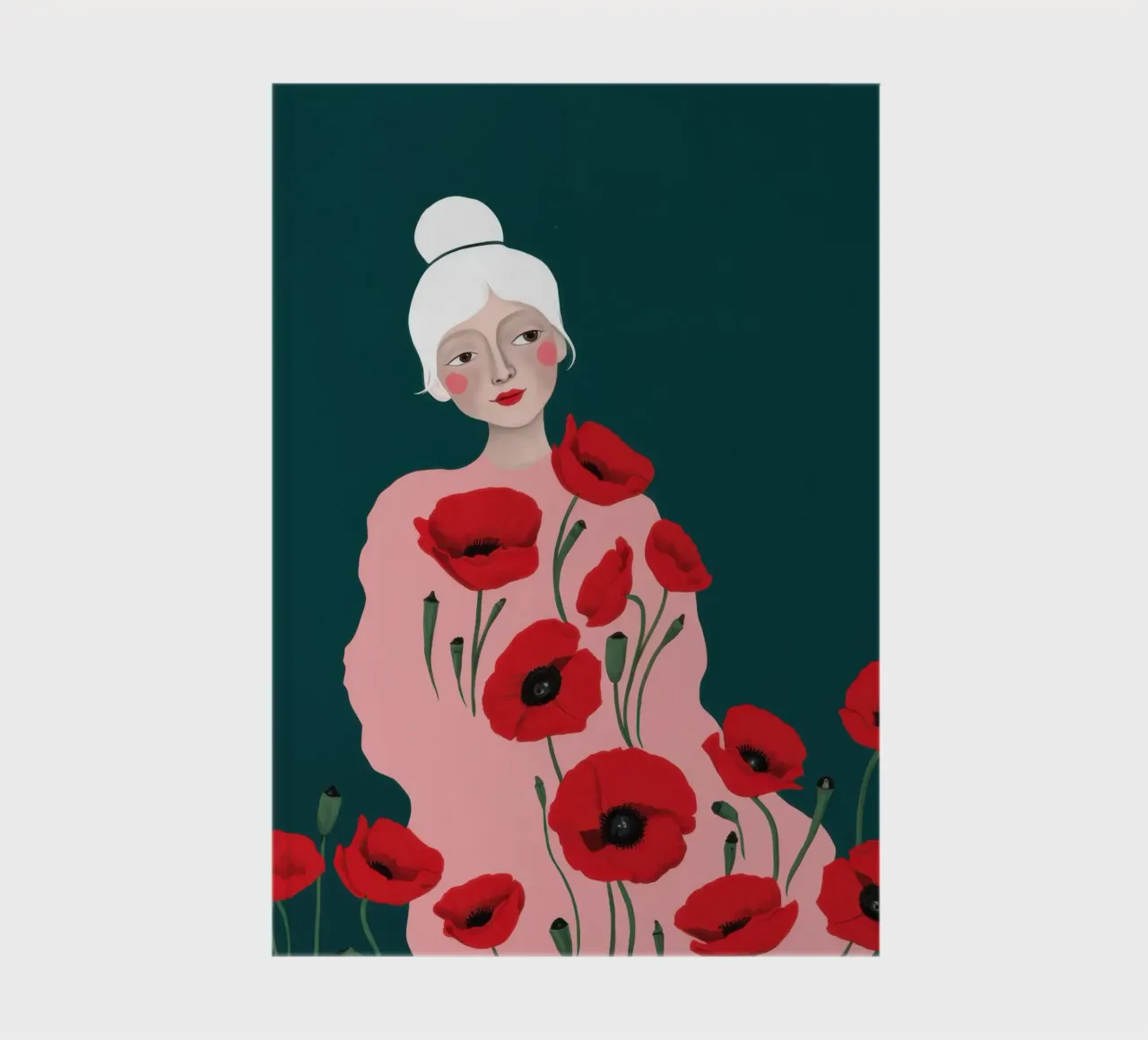 Scarlet Poppy Portrait notebook by Giant Foxs