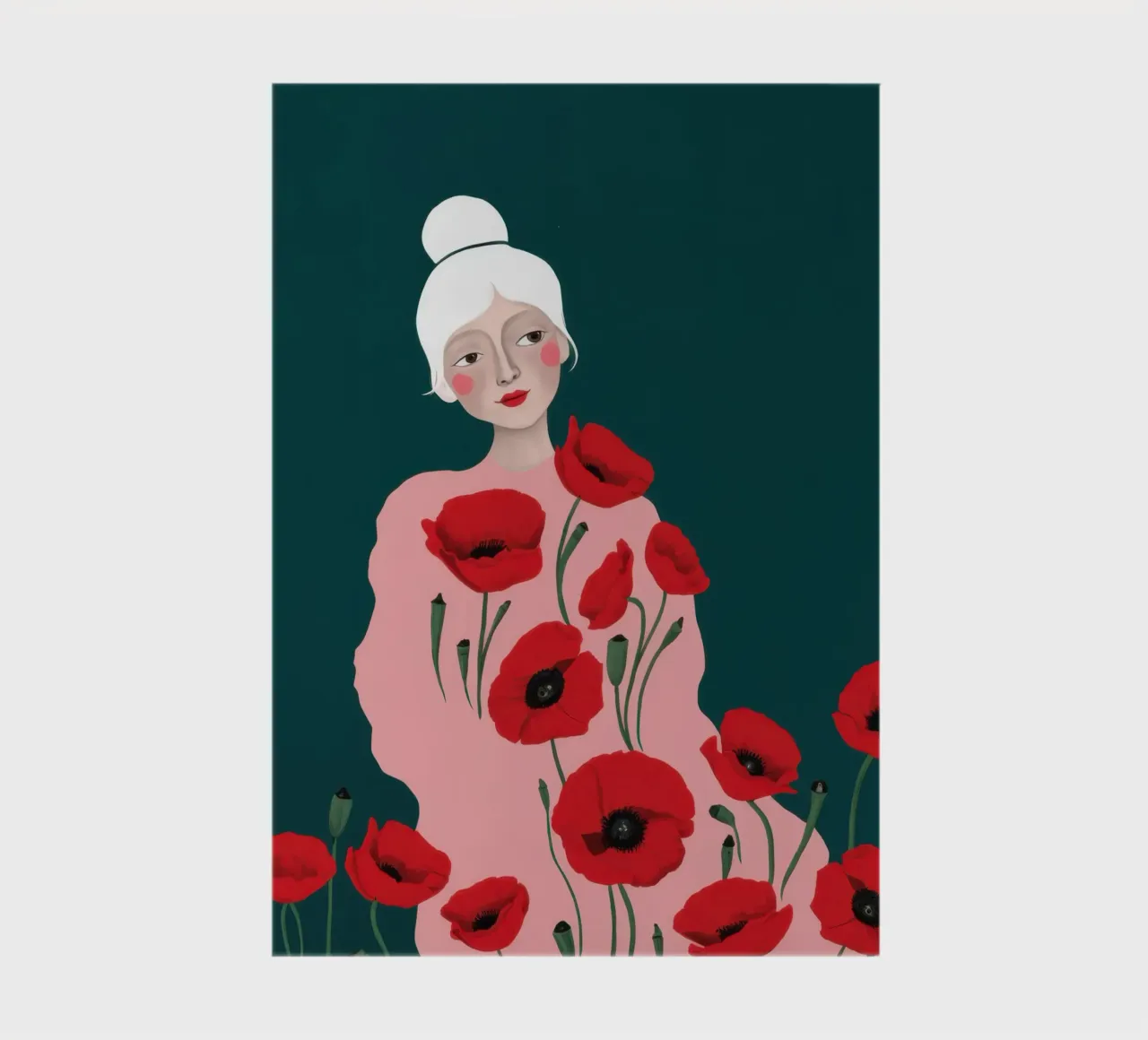 Scarlet Poppy Portrait notebook by Giant Foxs