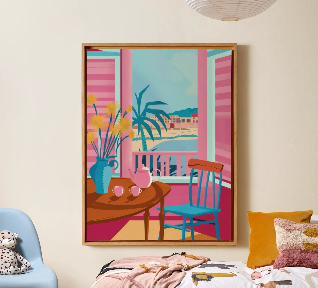 Cafe Chromatic Corner canvas by Prism Ritual
