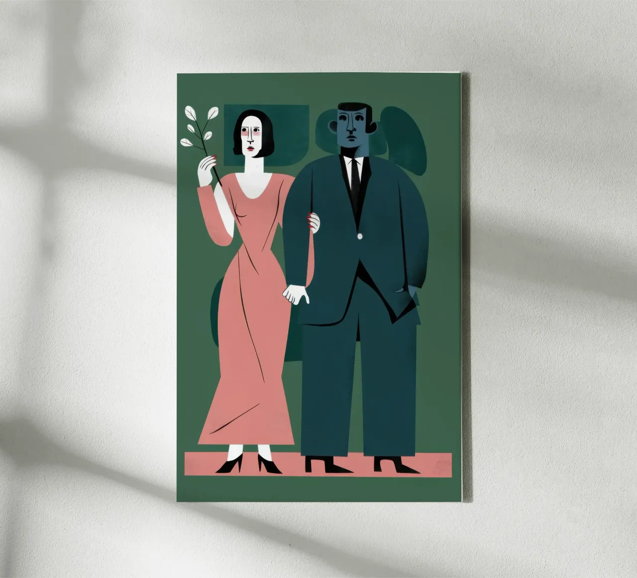Elegant Avondpaar canvas met Baklijst van Flock Reverie