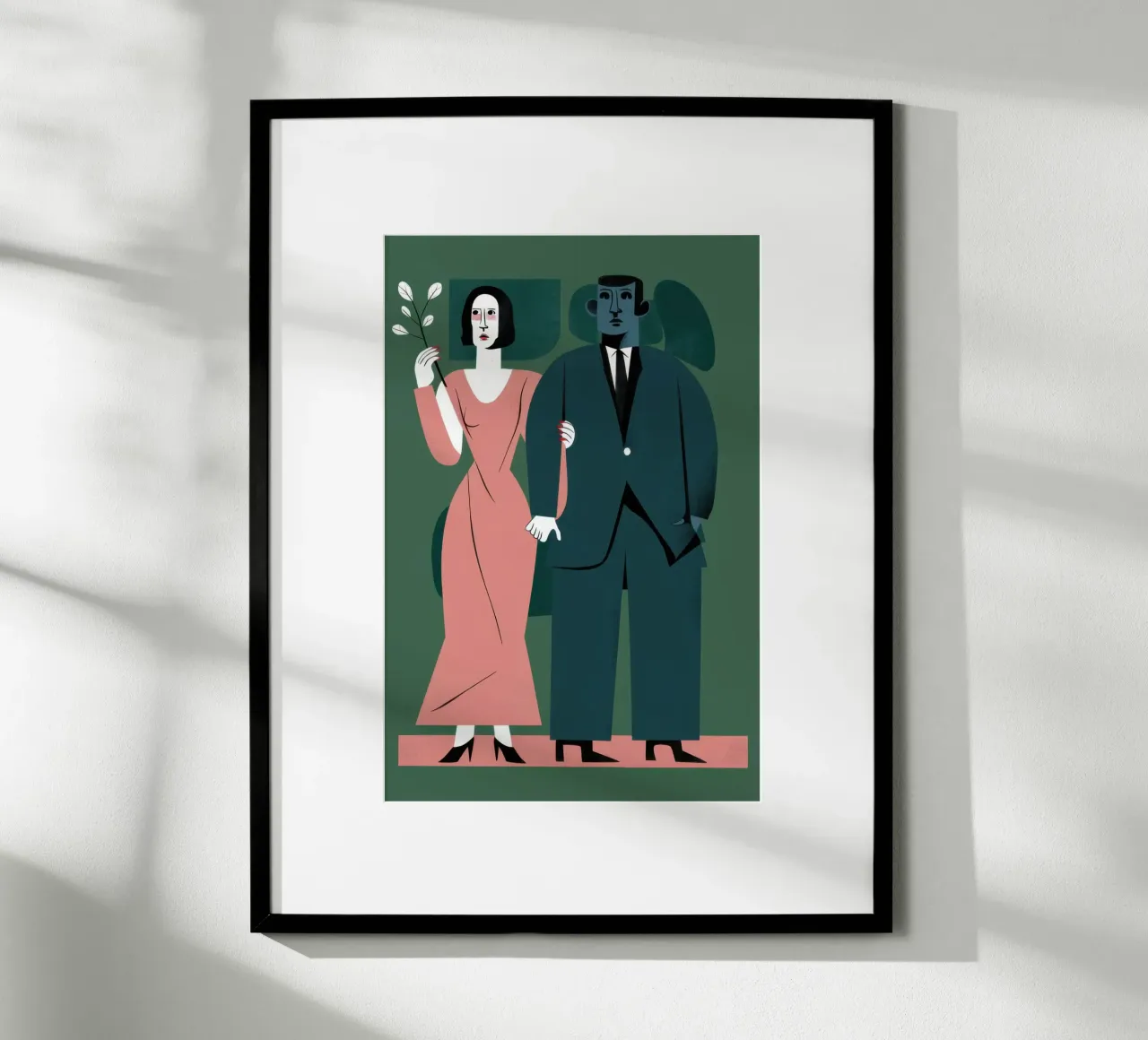Coppia elegante di sera poster con telaio in plastica da Flock Reverie