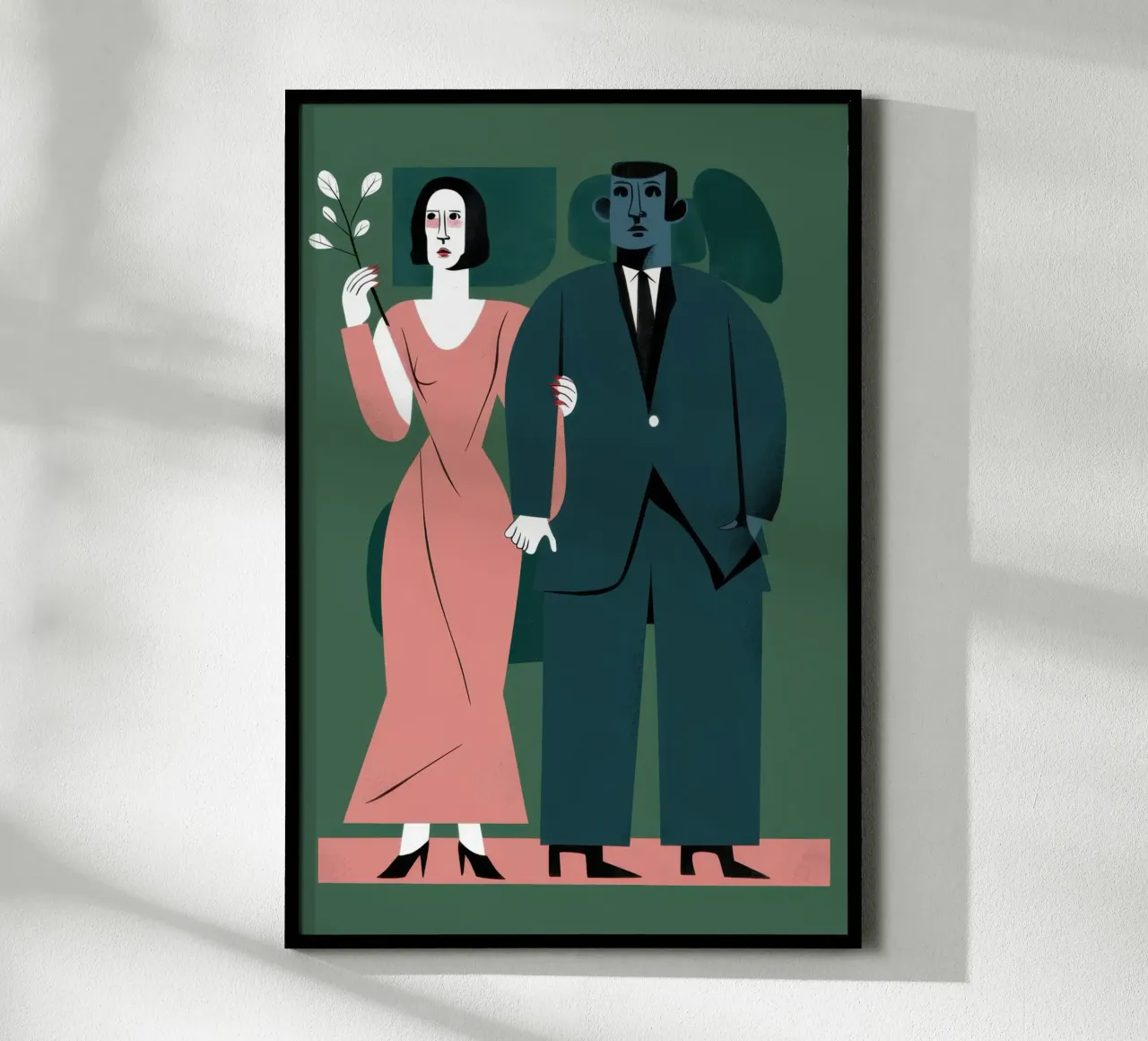 Coppia elegante di sera poster con telaio in plastica da Flock Reverie