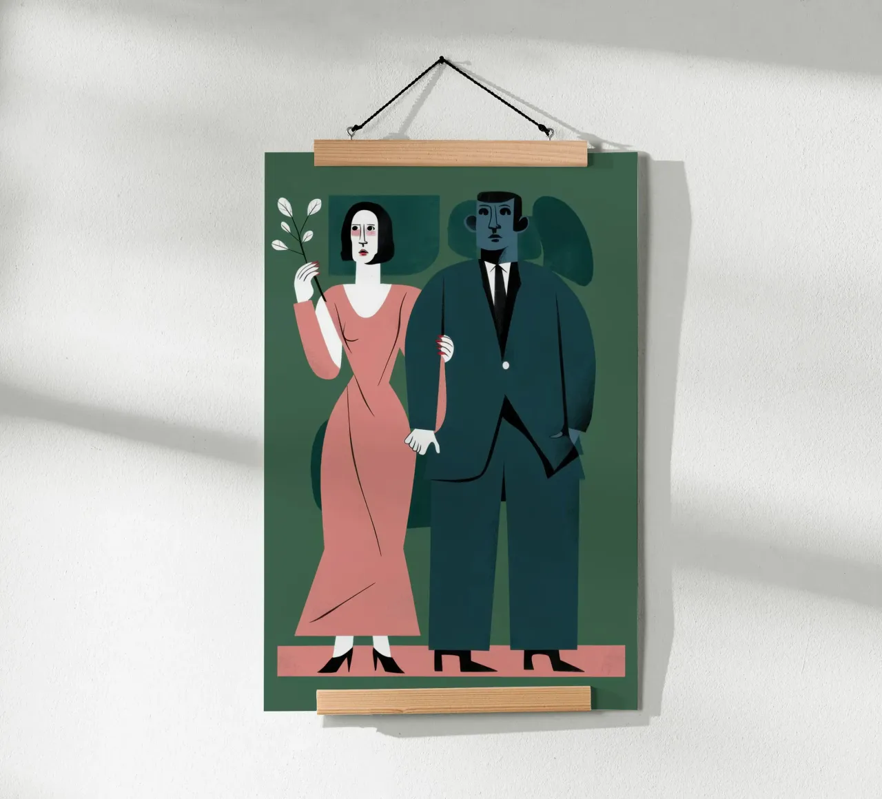 Coppia elegante di sera poster con telaio in plastica da Flock Reverie