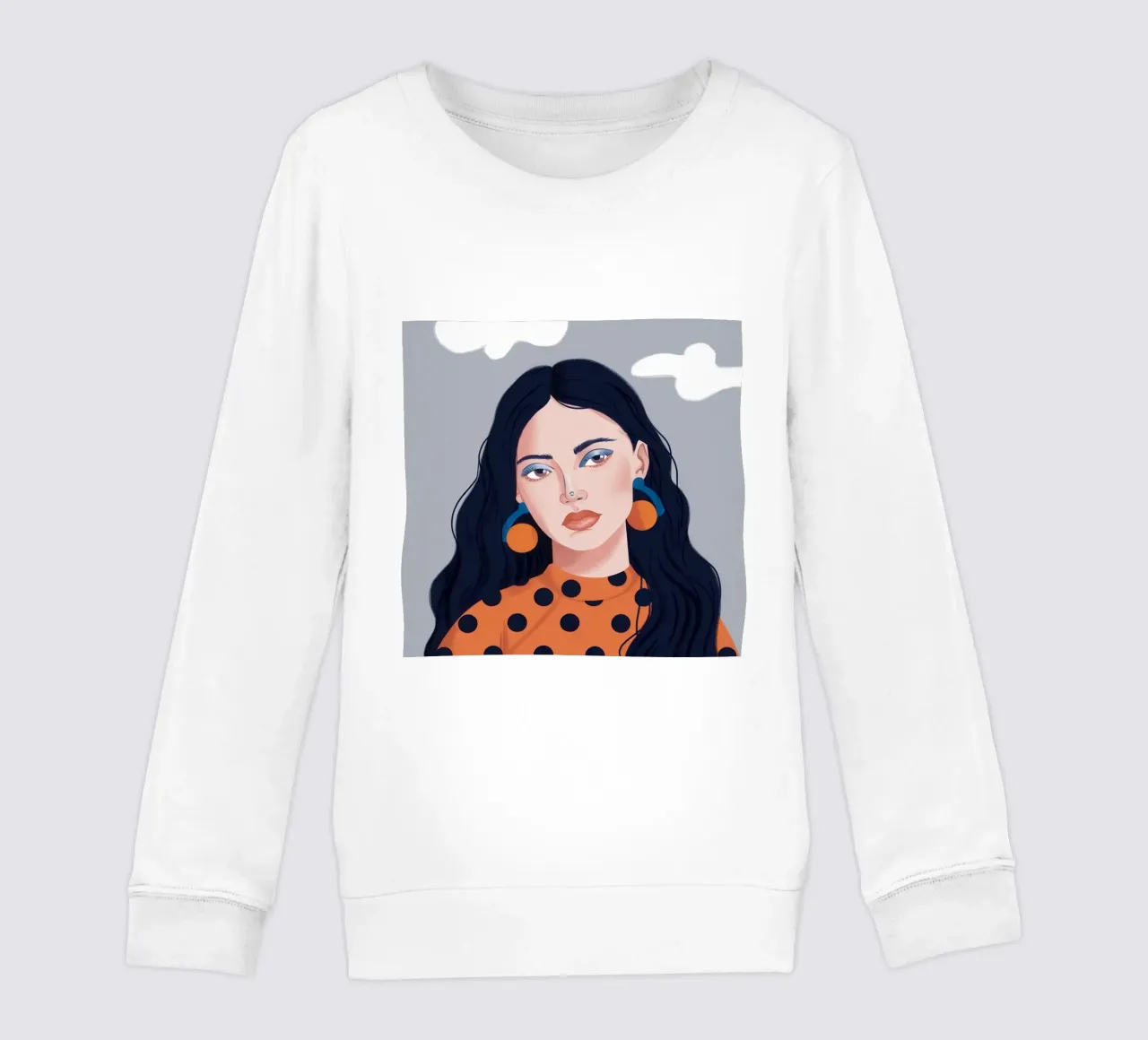 Azure Gaze Contrast kids sweatshirt by Giant Foxs