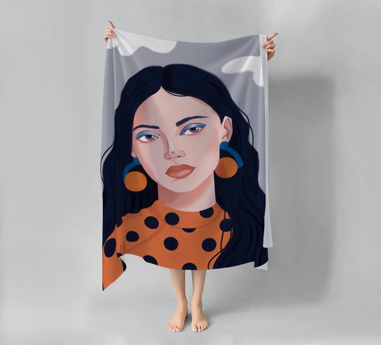 Azure Gaze Contrast beach towel by Giant Foxs