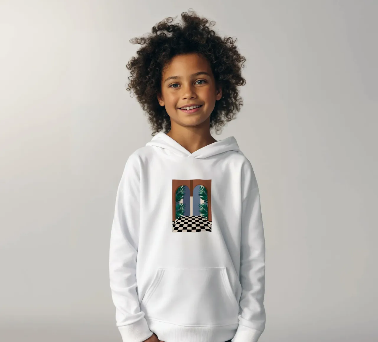 Torbogen Schachbrettmusterweg Kinder Hoodie von Prism Ritual