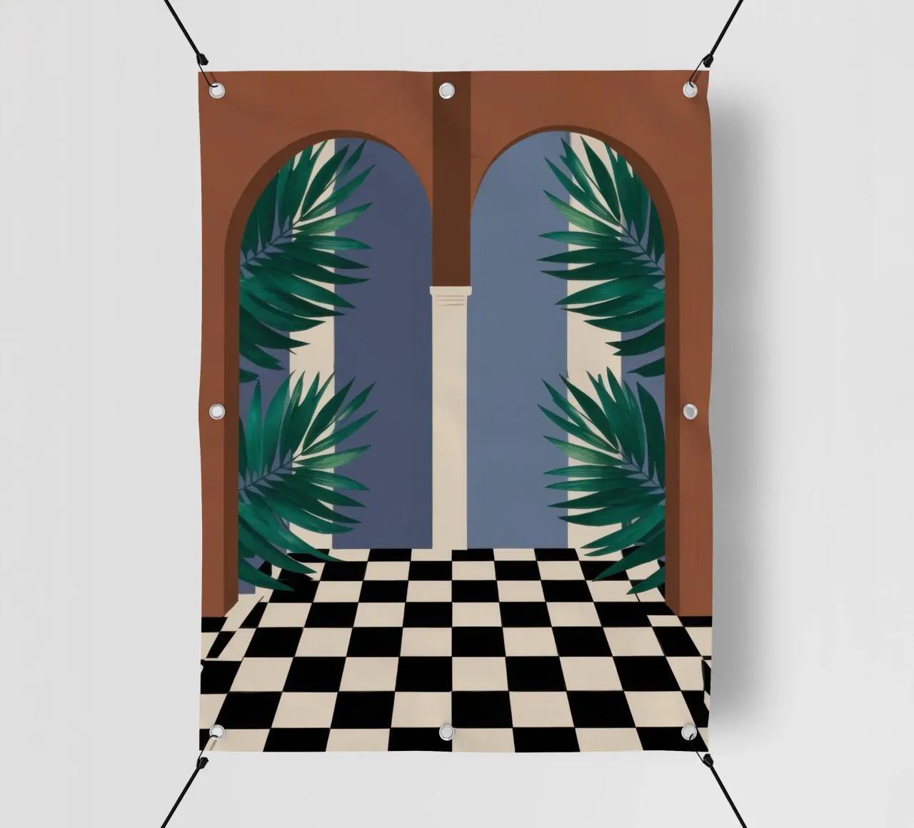 Sentiero a scacchi ad arco telo in pvc da Prism Ritual