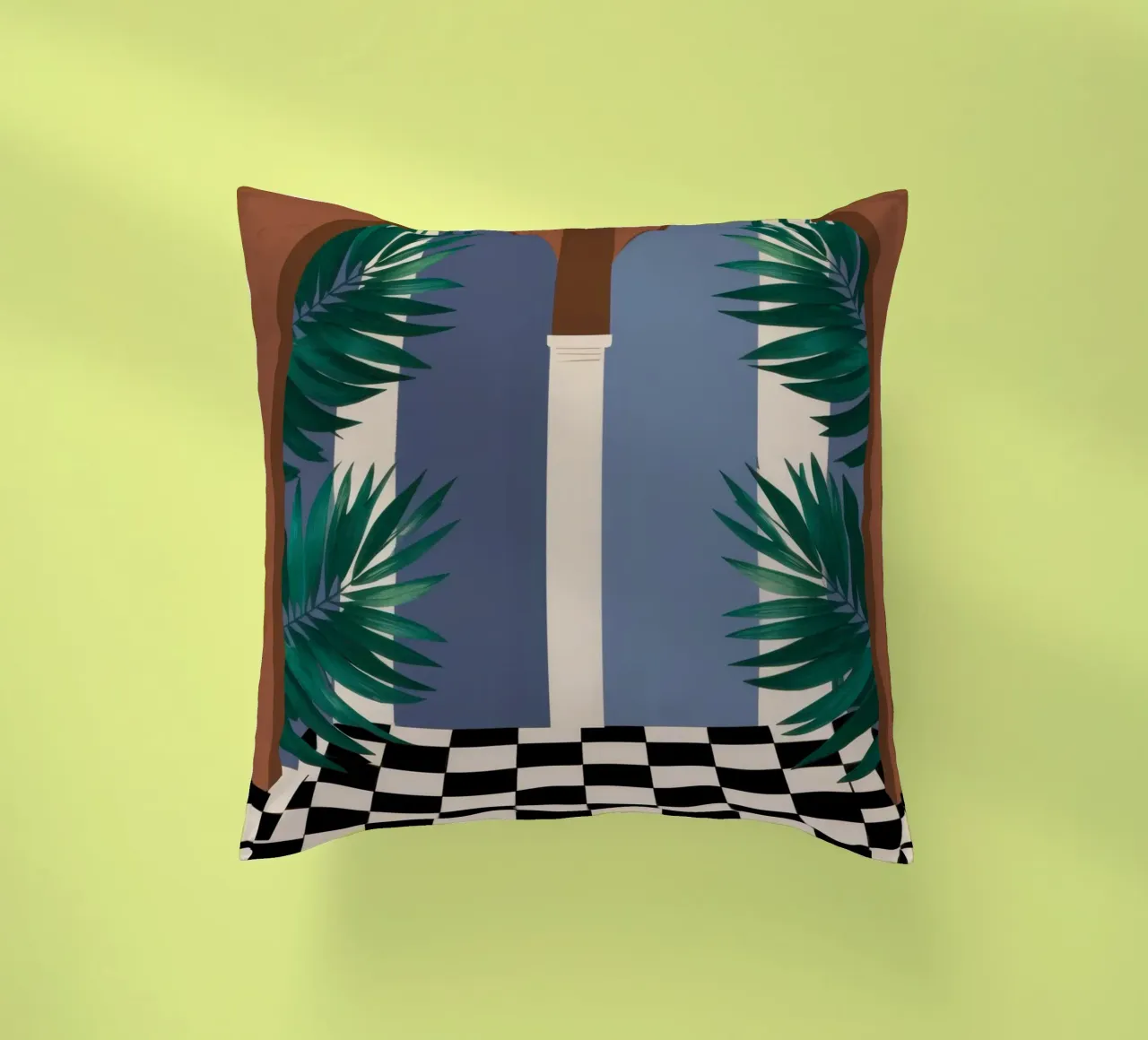 Torbogen Schachbrettmusterweg Kissen von Prism Ritual