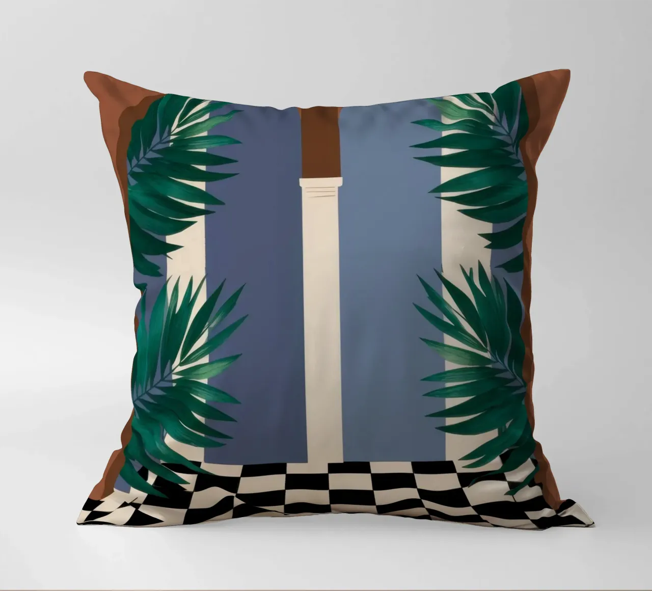 Torbogen Schachbrettmusterweg Kissen von Prism Ritual