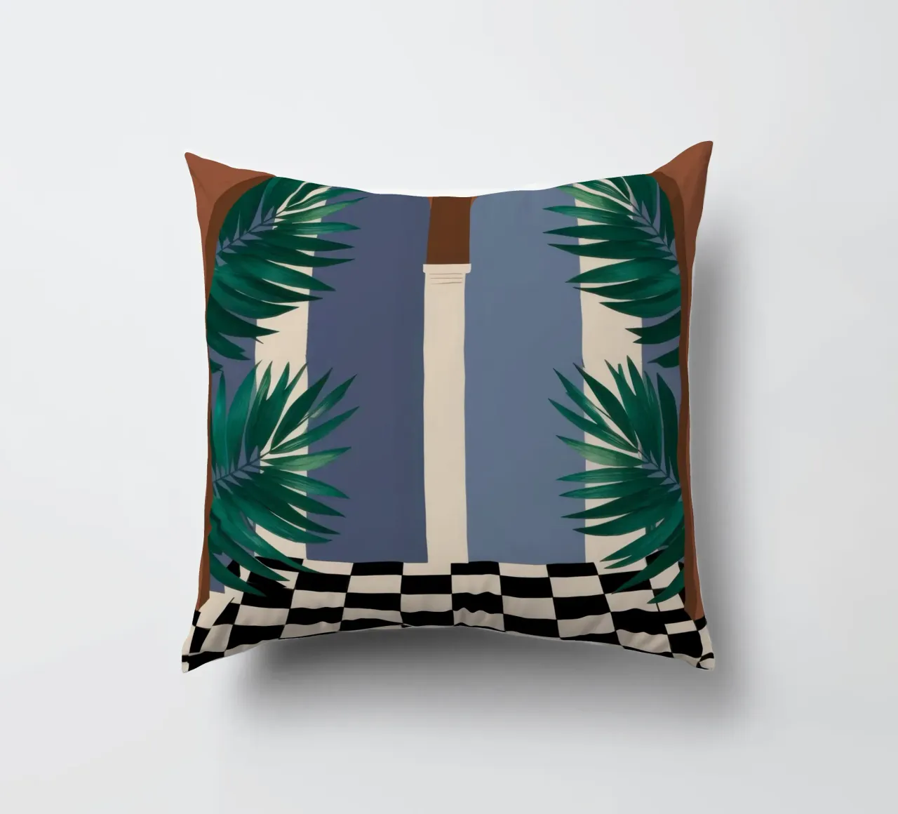 Torbogen Schachbrettmusterweg Kissen von Prism Ritual