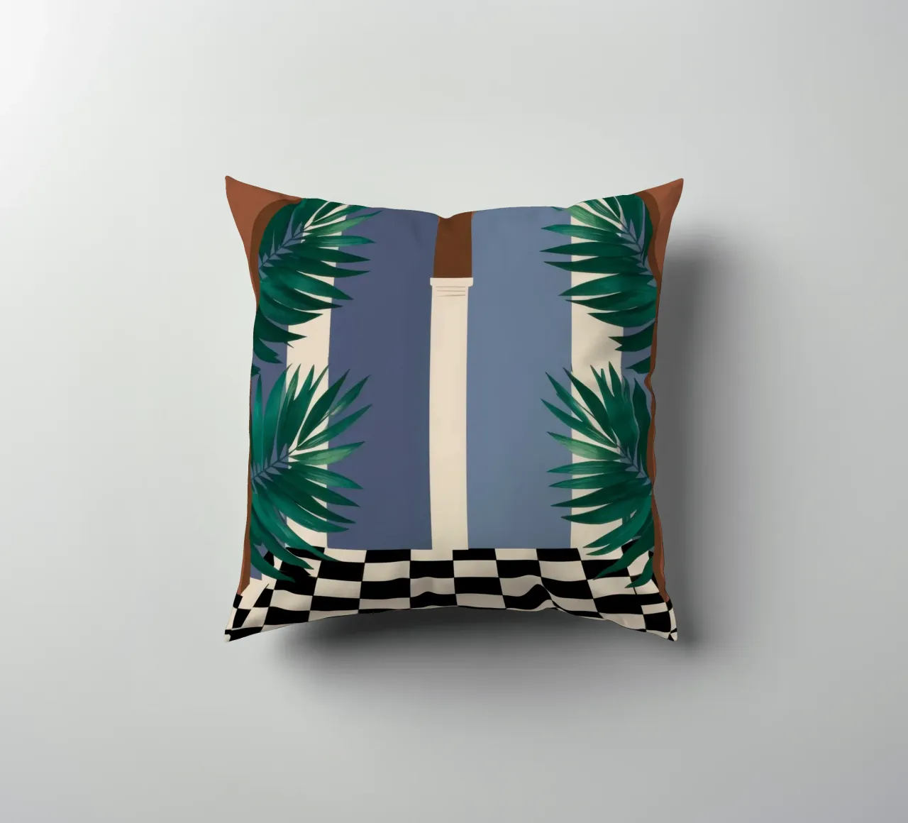 Torbogen Schachbrettmusterweg Kissen von Prism Ritual