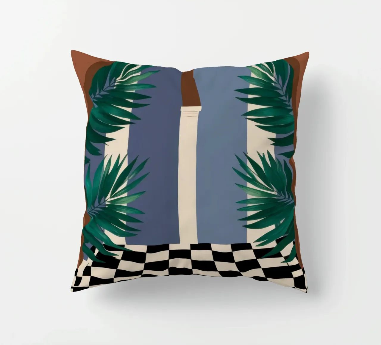 Torbogen Schachbrettmusterweg Kissen von Prism Ritual