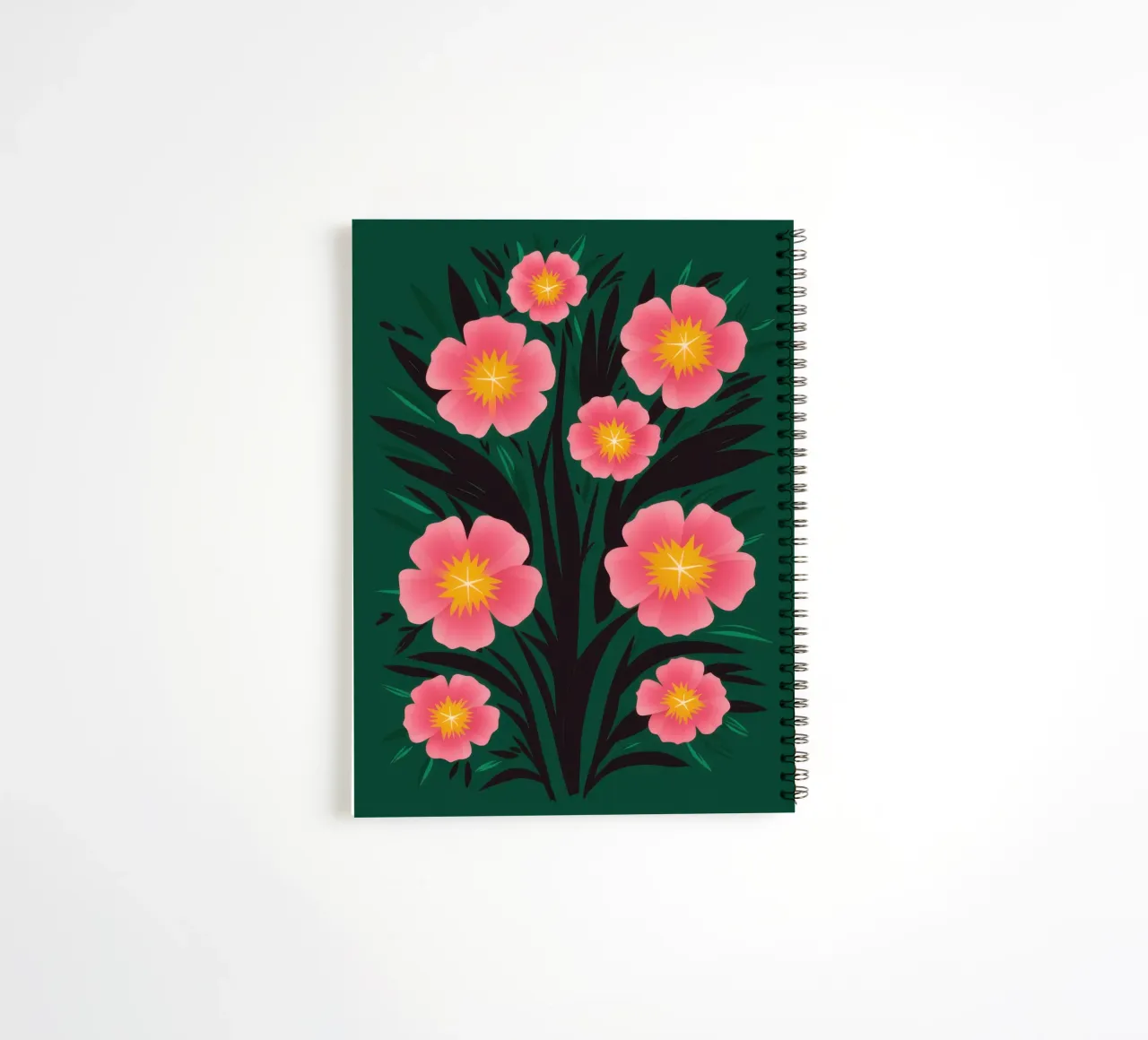 Simple Cosmos Garden spiral notebook by Mythy Brush