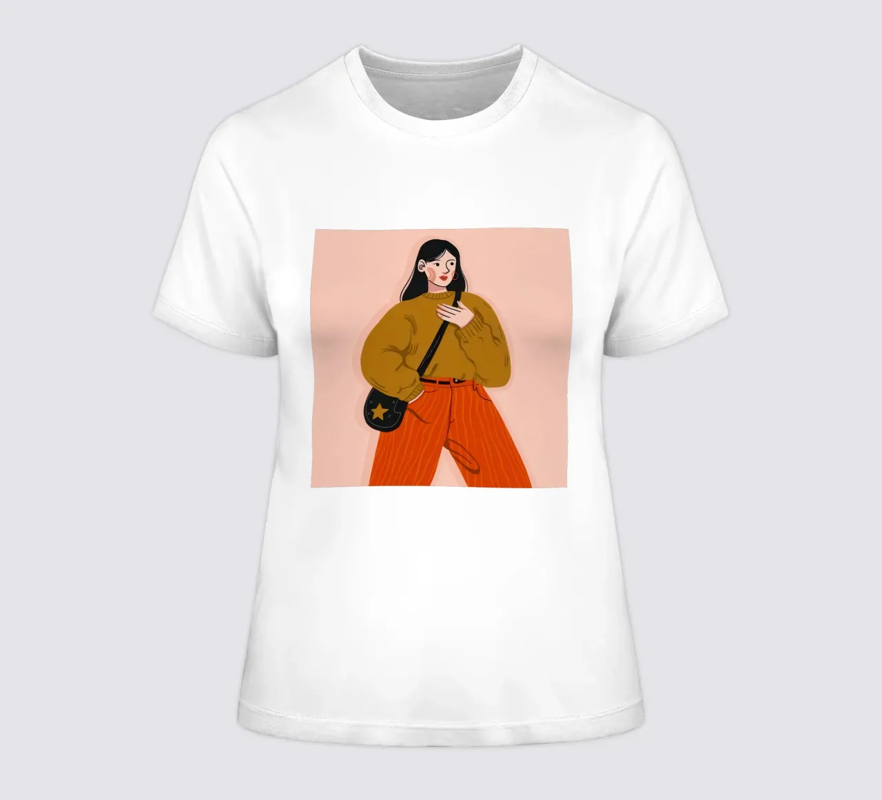 A Gentle, Knowing Smile women's fitted t-shirt by Ink Pulse