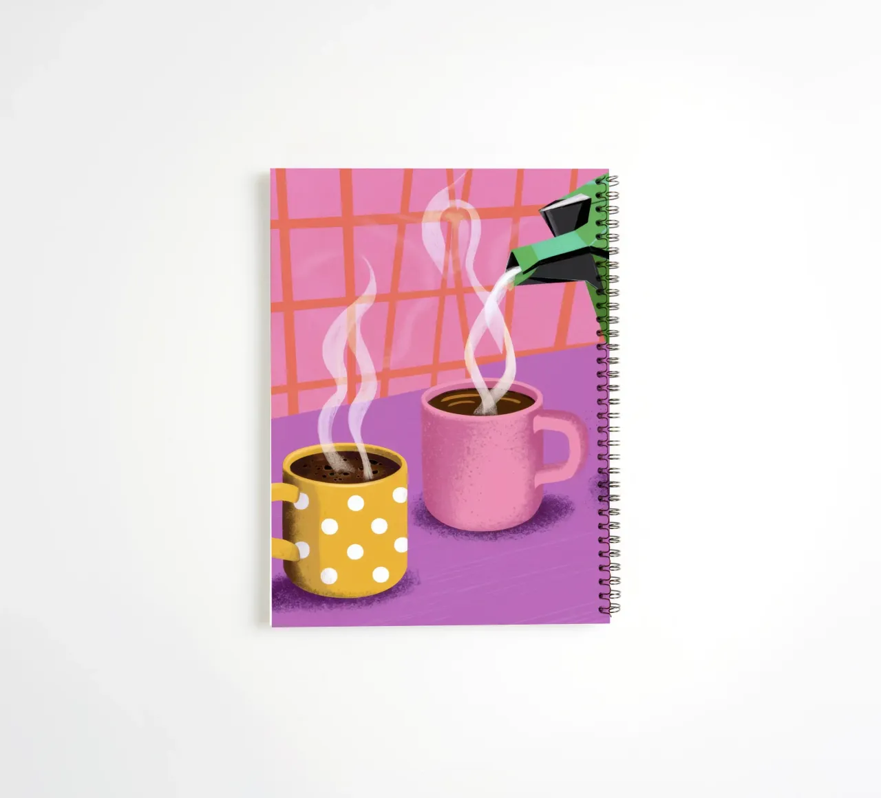 Steaming Moka for Two spiral notebook by Mythy Brush