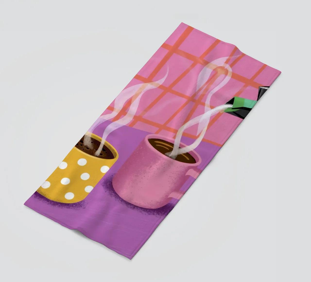 Steaming Moka for Two beach towel by Mythy Brush