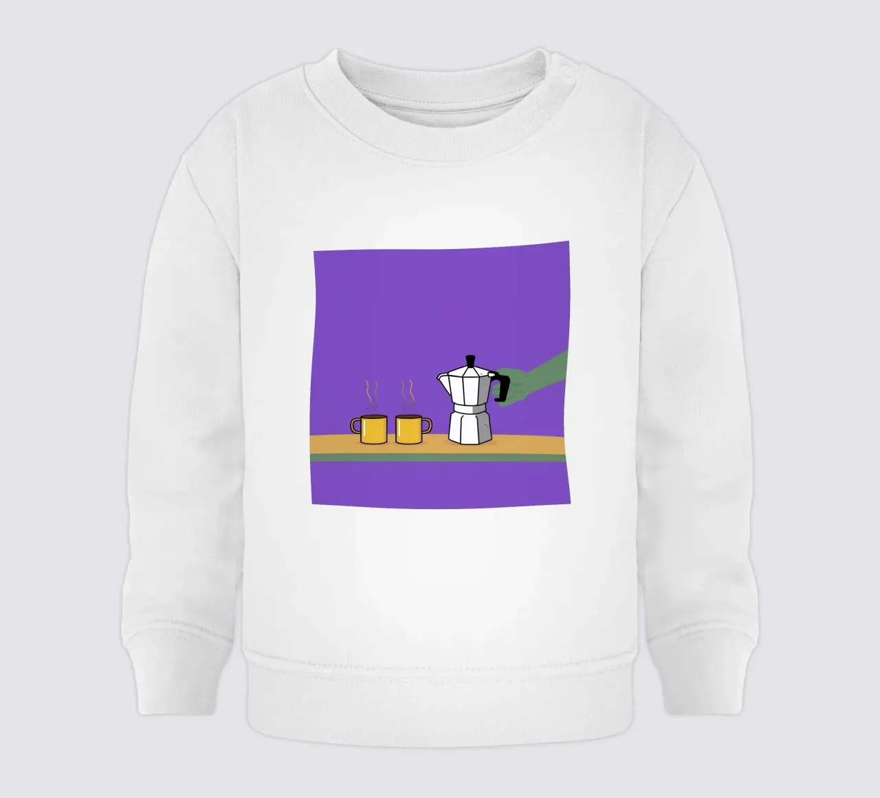 Caffè per due, viola felpa neonato da Ink Pulse