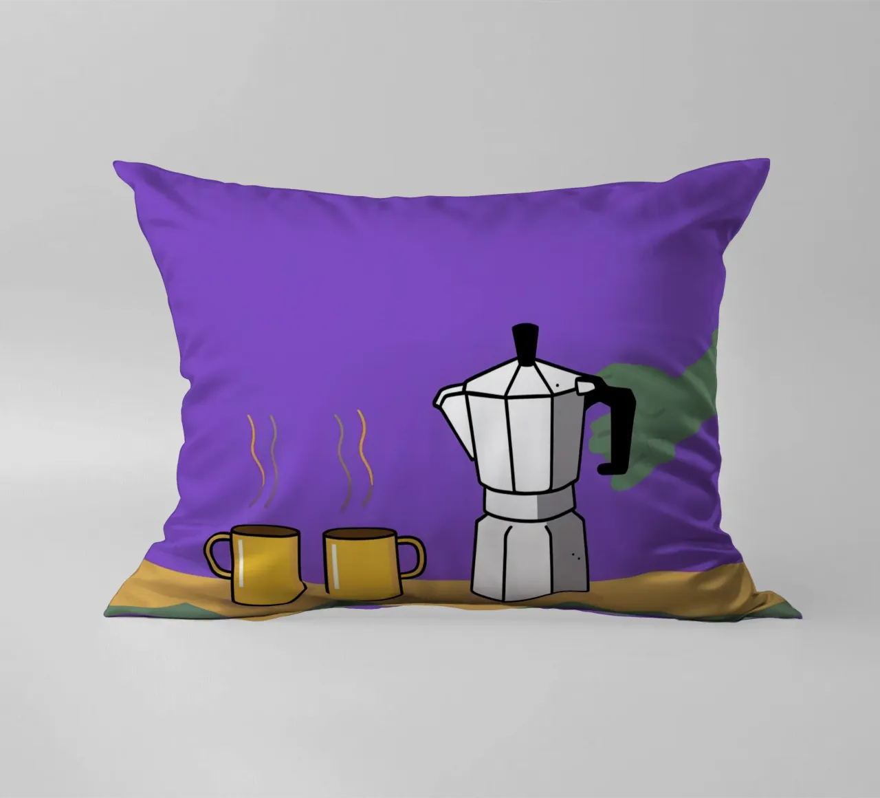 Caffè per due, viola cuscino da Ink Pulse