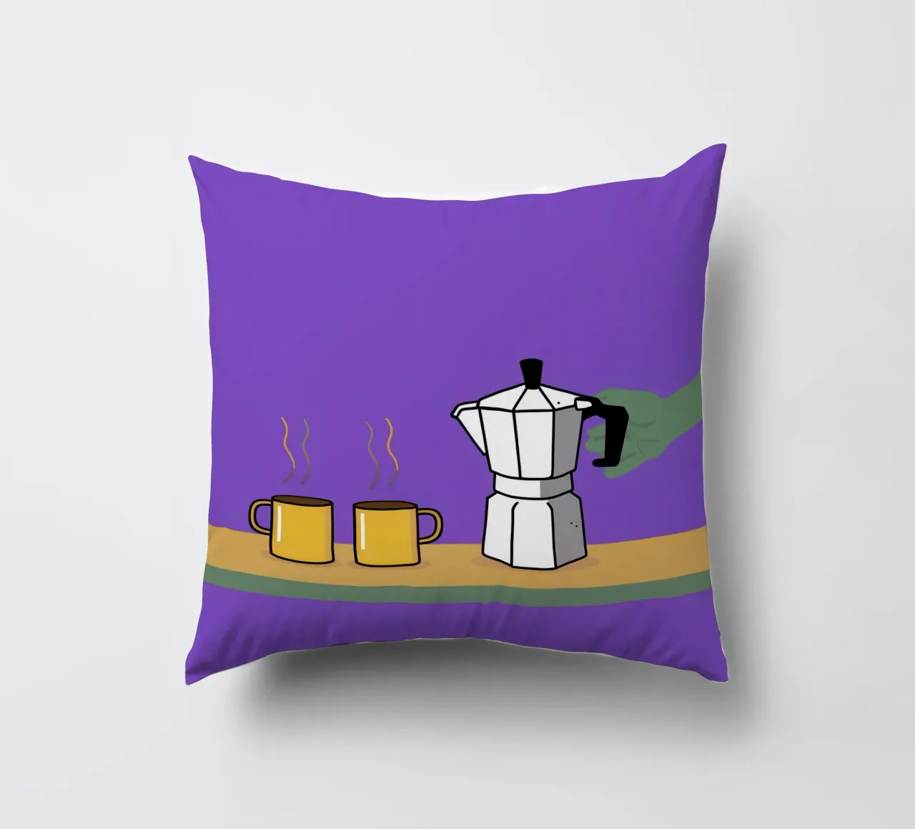 Caffè per due, viola cuscino da Ink Pulse