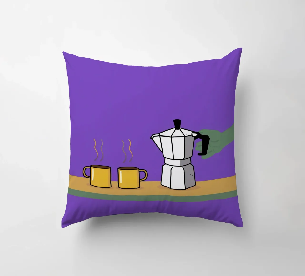 Caffè per due, viola cuscino da Ink Pulse
