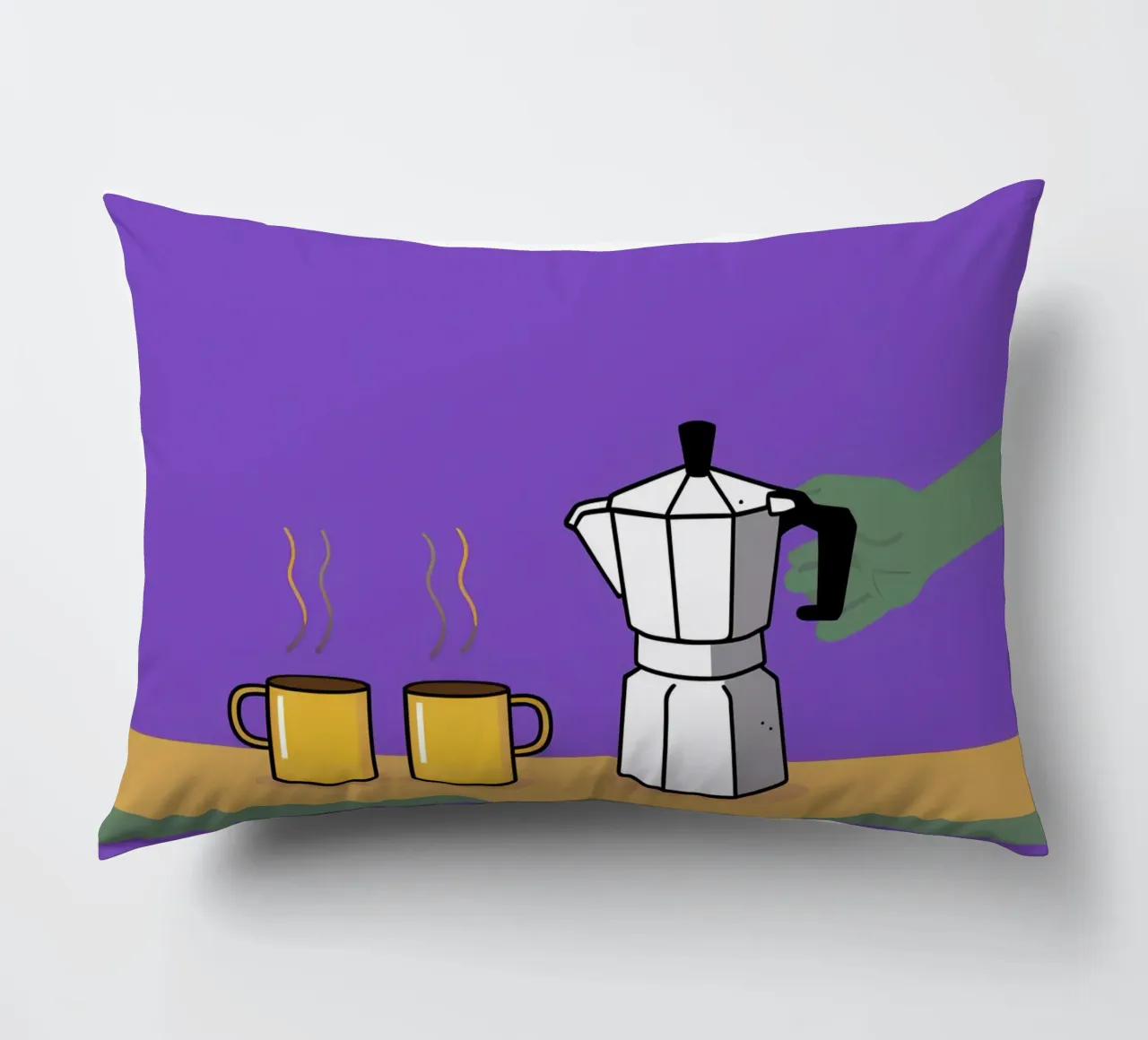 Caffè per due, viola cuscino da Ink Pulse