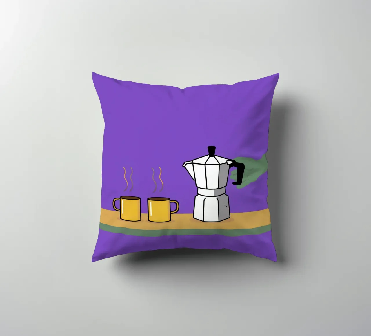 Caffè per due, viola cuscino da Ink Pulse