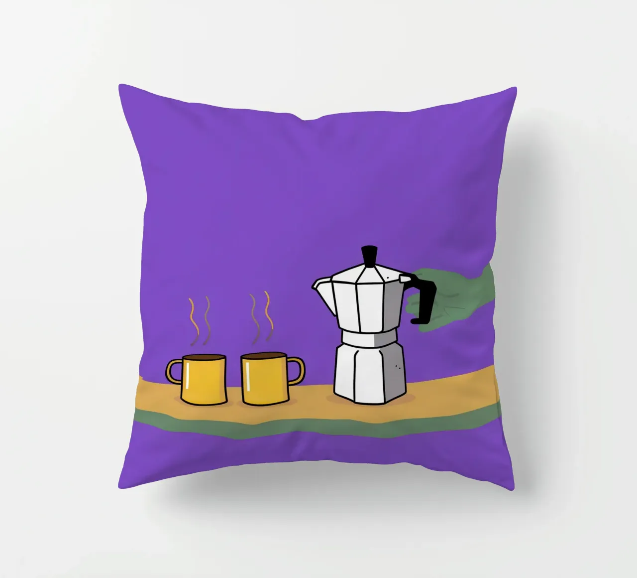 Caffè per due, viola cuscino da Ink Pulse