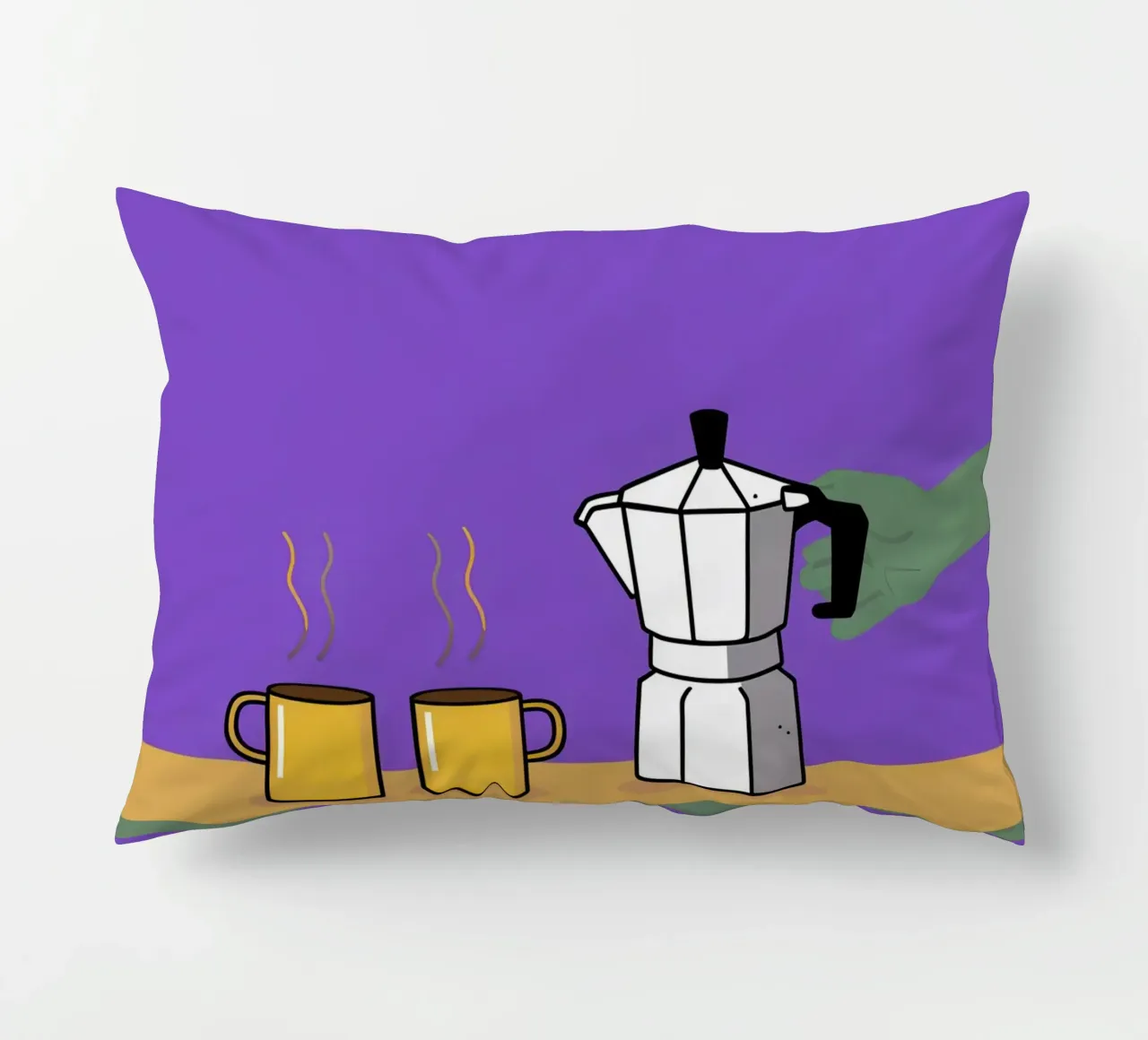 Caffè per due, viola cuscino da Ink Pulse